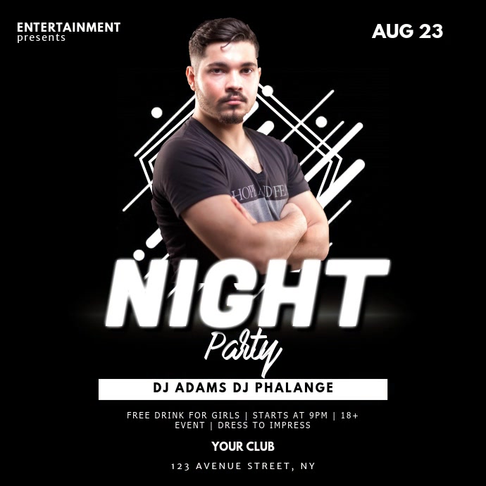 Night Club Dj Party Flyer Template Postermywall