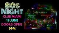 Night Club Event 80s Party Video Template Digital Display (16:9)