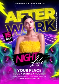 Night club flyer A5 template