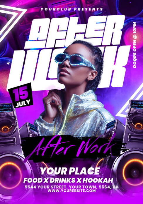 Night club flyer A5 template