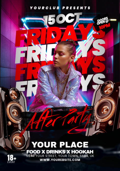 Night Club Flyer A5 template