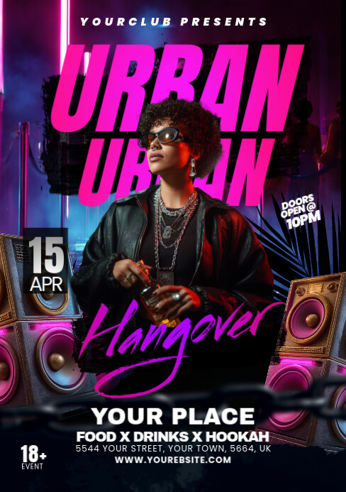 NIGHT CLUB FLYER A5 template