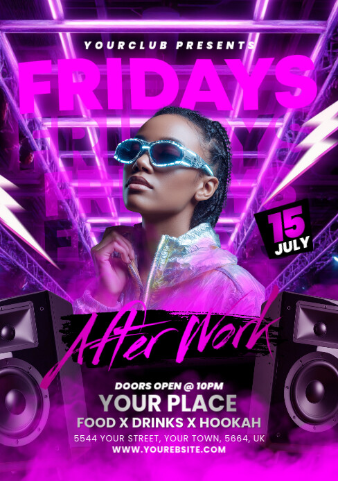 Night club flyer A5 template