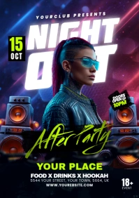 Night club flyer A5 template