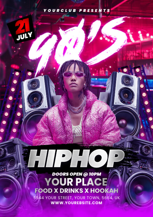 Night club flyer A5 template