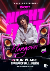 Night club flyer A5 template
