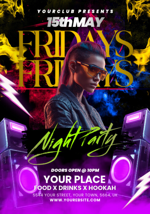 Night Club Flyer A5 template