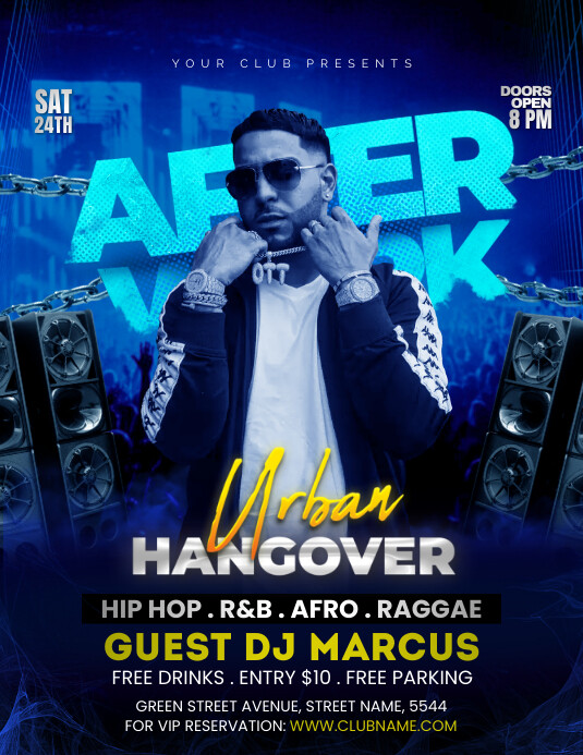 Night Club Flyer Folheto (US Letter) template