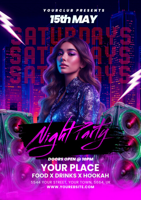 Night Club Flyer A5 template