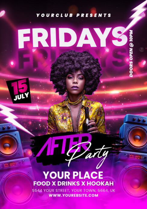 Night Club Flyer A5 template