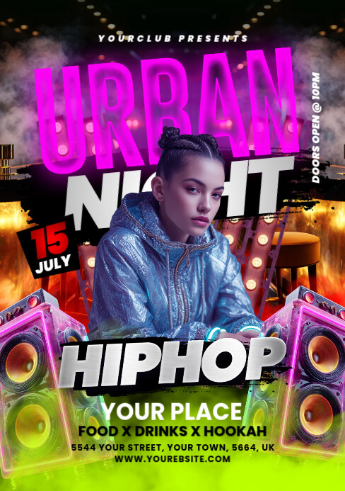 Night club flyer A5 template