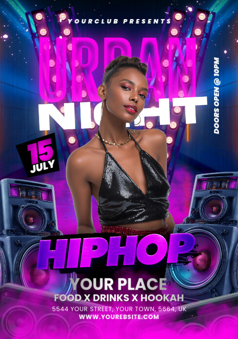Night club flyer A5 template