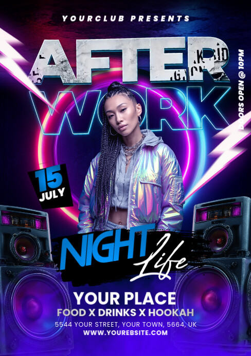Night club flyer A5 template
