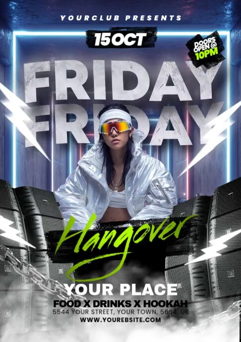 Night club flyer A5 template