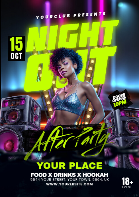 Night Club Flyer A5 template
