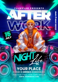 Night club flyer A5 template