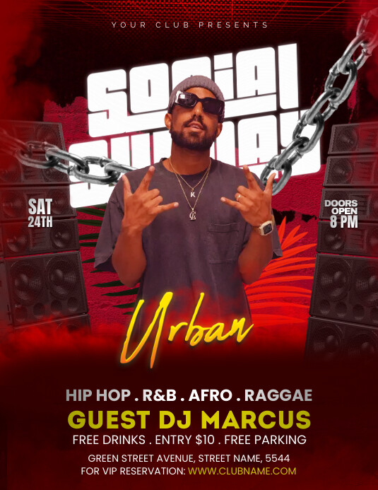 Night Club Flyer Ulotka (US Letter) template