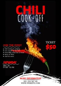 Chili Cook-off Flyer Template A3