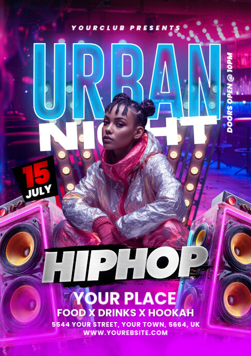 Night club flyer A5 template