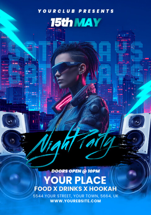 Night Club Flyer A5 template