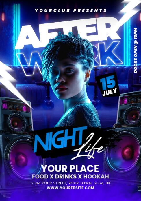 Night club flyer A5 template