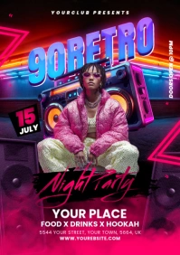 Night club flyer A5 template