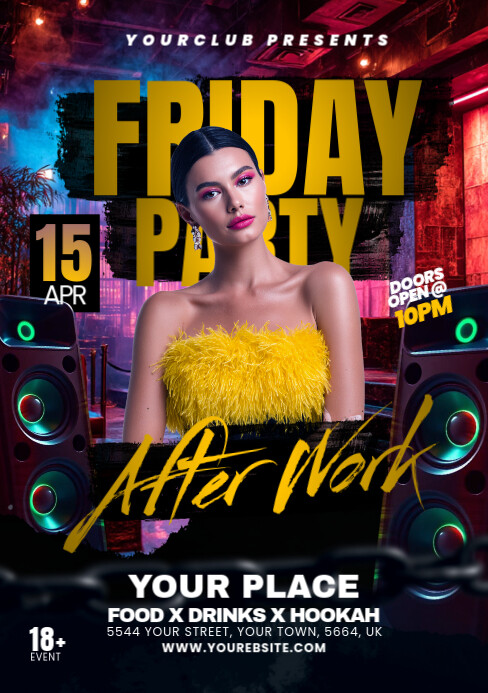 Night Club Flyer A5 template
