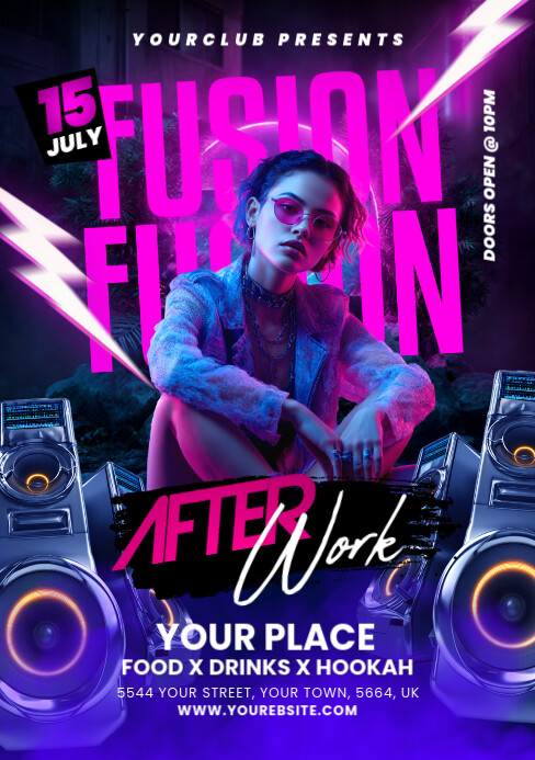 Night club flyer A5 template