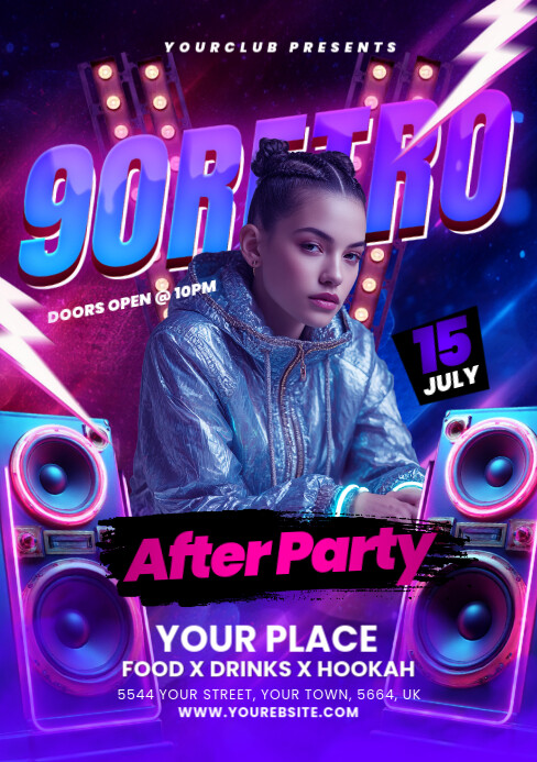 Night club flyer A5 template