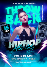 紫色 Throwback Hip Hop After Party A5 Template