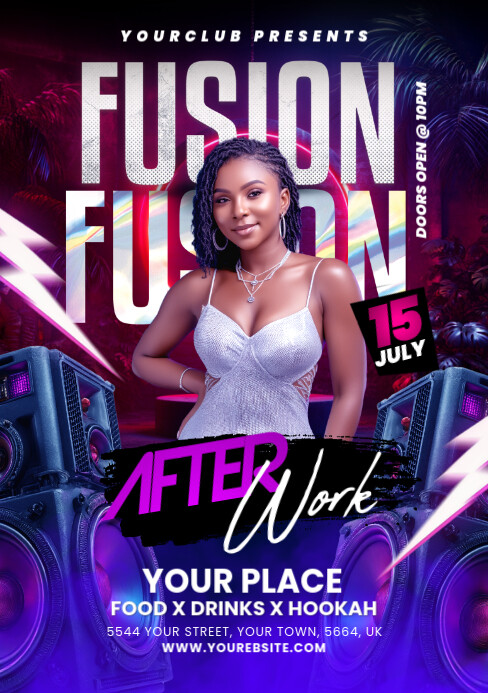 Night club flyer A5 template