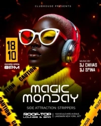 Night club flyer template Instagram Portrait