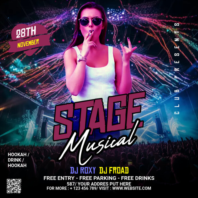 Plantilla de Night Club Instagram Post PosterMyWall