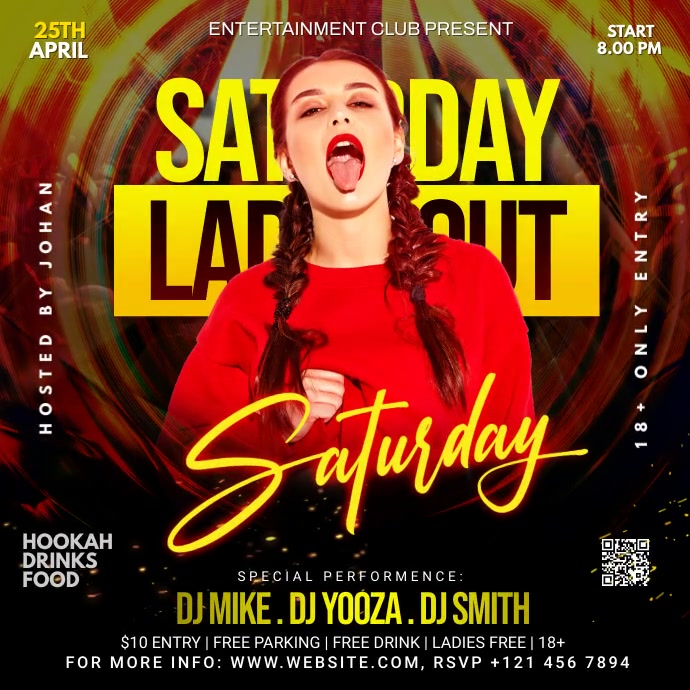 Night club Party ad social media ad Square (1:1) template