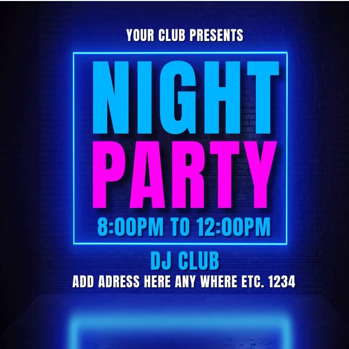 Copy of night club party ad video | PosterMyWall