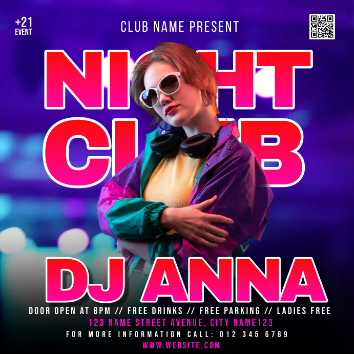 Night Club Party Ads Instagram Post template