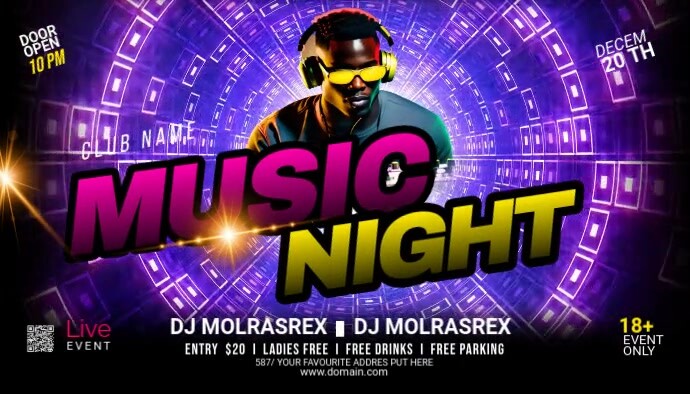 Club Header Night Club Party Blog header Template | PosterMyWall