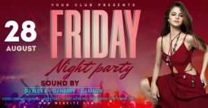 Rød Night Party Facebook Ad Template