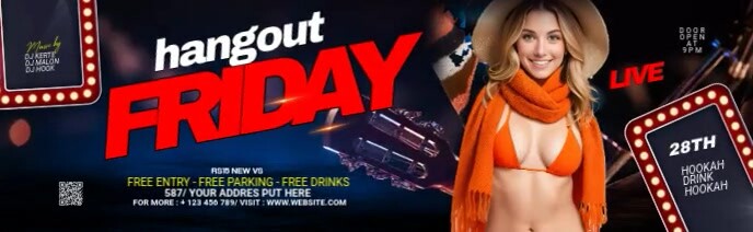 Night Club Party Isithombe Sekhava Yenkambo ye-LinkedIn template