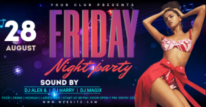 NIGHT CLUB PARTY Facebook-Anzeige template
