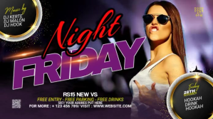 Night Club Party Wpis na Twittera template
