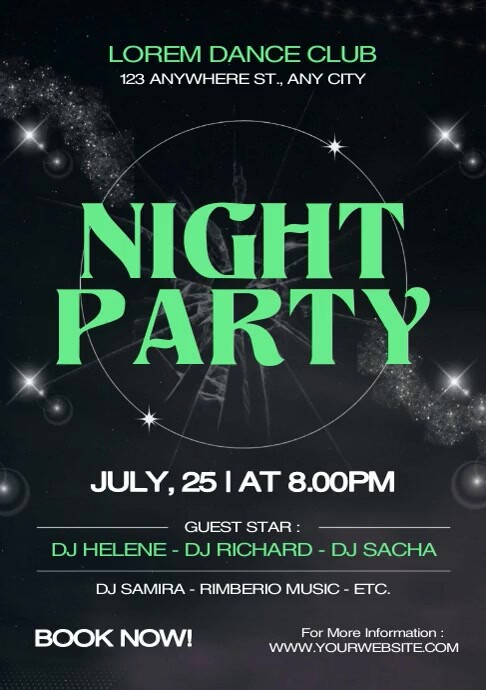 Night Club Party A4 template