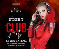Night Club party Large Rectangle template