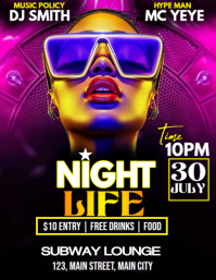 night club party Ulotka (US Letter) template