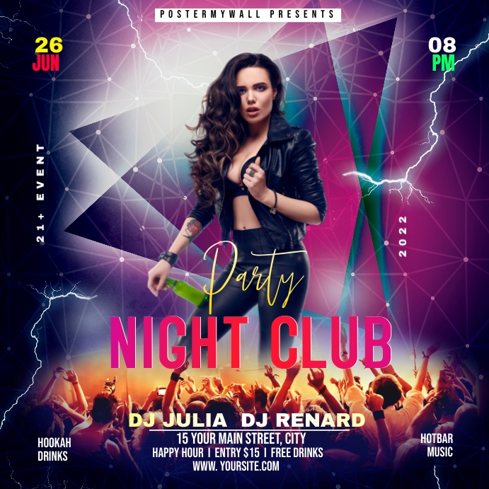 NIGHT CLUB PARTY Instagram Post template