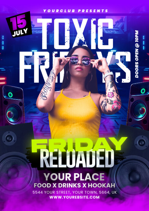 Night Club Party A5 template