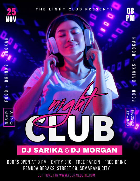 Night Club Party Flyer (US Letter) template