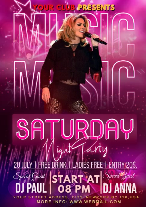 NIGHT CLUB PARTY Template | PosterMyWall