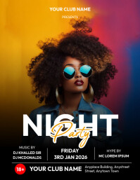 Night Club party Volante (Carta US) template