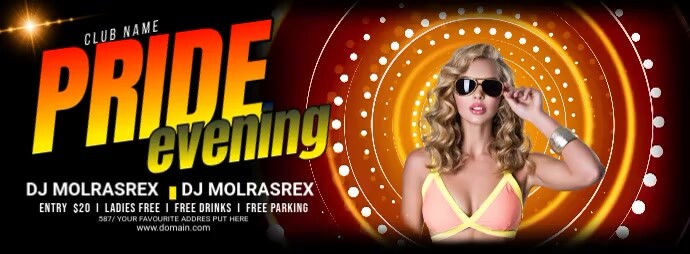 Night Club Party Facebook Cover Photo template